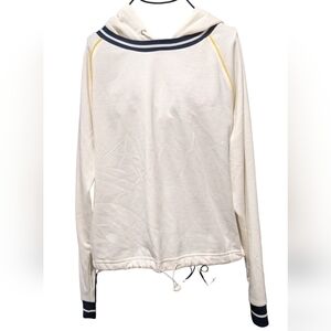 NWT Olive & Oak Cropped White Pullover Hoodie Sweatshirt L